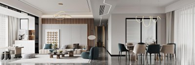 现代客餐厅3D模型下载